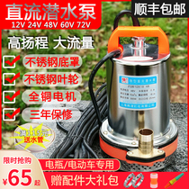 DC submersible pump electric vehicle 12V24V48V60V Volt one inch high lift pump battery watering water well pump