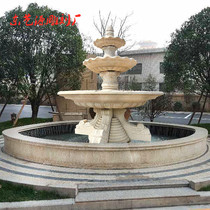Fake Mountain Flowing Water Stone Carved Fountain Courtyard Fish Pond Area Outdoor Large Spray Pool Drops Water Bowl Landscape Sculpture Pendulum