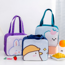 Cartoon Square PU lunch box Hand bag waterproof insulation bag storage bag cute aluminum foil thick lunch box bag