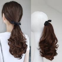 Grab Clip High Horsetail Wig Women Fake Horse Tail Emulation Hair natural false braid subnet Red long curly hair Temperament Ponytail