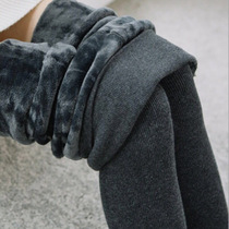 Autumn and winter nine-point leggings inside and outside wear cotton plus velvet autumn pants modal thin stretch tight warm cotton pants women