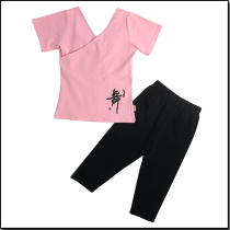 Childrens dance suit girl long sleeve practice Gongfu Spring and autumn clothing clothes suit Latin dance girl dance clothes suit