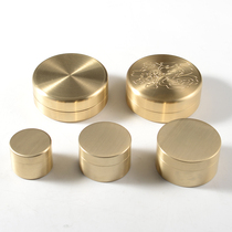 Round brass storage box metal gold jewelry box sealed moisture proof box tea box pure copper exquisite waterproof box