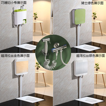 Germany Luodu squat toilet ultra-thin hidden water tank ceramic pp household toilet squat pit type urinal spray gun energy saving