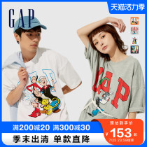 (Popeye joint)Gap men and women with the same pure cotton printing T-shirt 752106 summer 2021 new