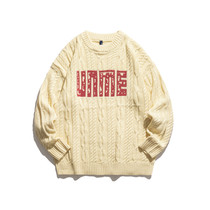 INPRO designer brand autumn and winter new products retro female fashion linen round neck all-match street student American style
