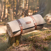Spot VonShef Beach picnic camping faux leather herringbone pattern waterproof wool blanket tent moisture proof mat