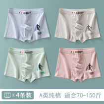 Adolescent Class A cotton underwear male adult child development period without marks without clipping PP junior high school students boxer toe