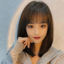 Full hair lace breathable face repair medium long level wig set short hair comics bangs clavicle hair BOBO wig