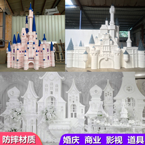 Wedding European Castle Arch foam sculpture custom stage set film and television props mall beauty window decoration