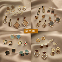 Earrings female Xiaopo sterling silver five-piece set design sense temperament high earrings 2021 New trendo female earrings