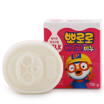 Korea imported Pororo Childrens soap Baby cleansing face soap Plant light fragrance milk emollient soap