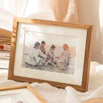 Solid wood photo frame simple ins childrens photo family portrait 6 inches 7 inches 8 inches album frame wall hanging photo frame table
