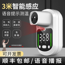 Long-distance intelligent voice infrared intelligent thermometer vertical electronic detection all-in-one machine shopping mall hospital entrance