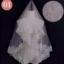 White wedding veil bridal veil headdress Super Xiansen Net red photo props retro wedding simple short