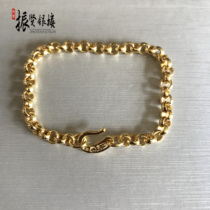 Zhenxian Silver Tower pure gold 999 handmade pearl chain Gold chain bracelet Pure gold chain pure gold jewelry customization