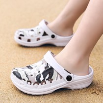 Ye Aidu cave shoes summer Baotou Korean version of male childrens slippers mens bathroom non-slip sandals beach slippers