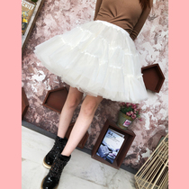 14 M violent Lolita boneless skirt glass gauze organza cos petticoat skirt skirt can be worn outside