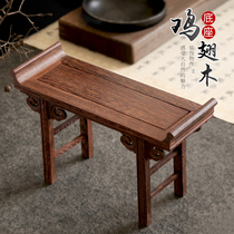 Redwood carving crafts ornaments base chicken wings wooden solid wood bracket small platform miniature case Buddha statue