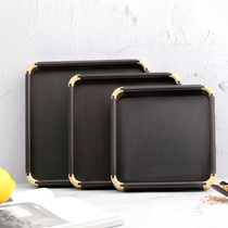  New Chinese style solid wood fruit tray Ebony carved candy tray Household living room coffee table Mahogany fruit tray ornaments