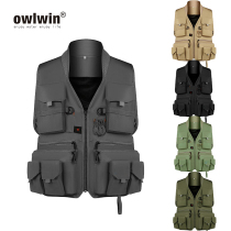 Vest tide outdoor fishing photography hiking Director travel wedding waistcoat shoulder multi pocket breathable thin summer