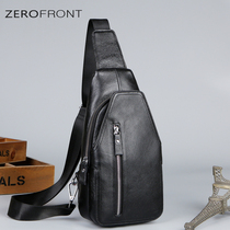 Genuine Leather Mens Chest Bag Slanted Satchel single shoulder Baotou Layer Bull Leather Han Version Fashion Small Backpack 2021 New Trend
