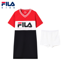 FILA KIDS FILA KIDS GIRLS Dress Short Sleeve Sweater dress 2021 summer new sports childrens dress