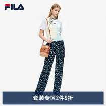 FILA File Official Womens Fashion Suit 2022 Summer Two Sets Short T Long Pants Casual Sports Suit Women
