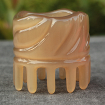 Natural yak horn shampoo massage comb bath shampoo comb clean scalp anti-static thick ultra-wide teeth