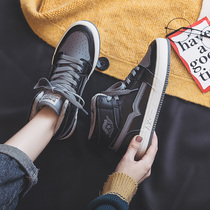 Autumn and winter niche plus velvet cotton shoes womens shoes 2021 new hot models warm ins tide aj high-top sports Board Shoes