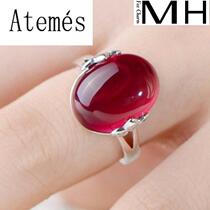 Agate emerald ring female opening Hetian jade sterling silver ring Beeswax ring to send girlfriend men and women birthday gifts