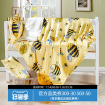 Jiasili Kindergarten silk bedding three-piece set Silk quilt cover pillowcase sheet cartoon kindergarten kit
