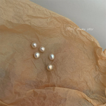 JRNJ *Yuan Er Ji* Feedback Price S925 Silver Adzuki Bean Temperament Simple and Versatile Natural Pearl Baroque Earrings