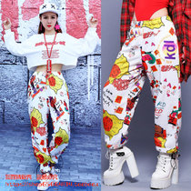 Korean version hiohop jazz dance costume womens suit Adult loose hip-hop hip-hop dance clothes modern dance ds performance suit