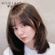Age-reduced long hair wig female long hair full head wig set real hair silk collarbone hair natural full real hair short hair