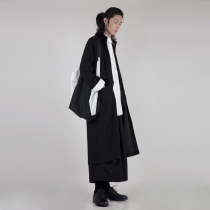 SAwong autumn new original design Japanese dark literary temperament long coat casual windbreaker men and women