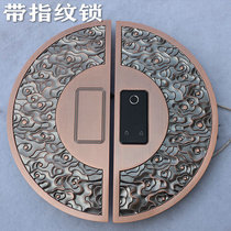 Chinese style with password lock door handle bronze wooden door glass door custom door handle semi-circle Auspicious Cloud Antique Modern