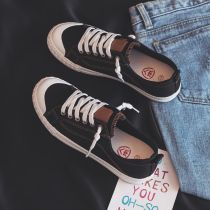 Human canvas shoes womens 2021 summer new trendy shoes 2020 Joker Korean version of small white shoes student couple Board Shoes