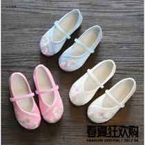 Children Hanfu Shoes Girls Embroidered Shoes Old Cloth Shoes Show Shoes Dance Shoes Princess Tang Dress Shoes 2021