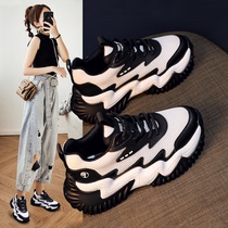 Fashion color matching walks in the front line of the trend increase the old father shoes womens tide autumn thick-soled sneakers