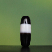 Natural wide white black and white first-line pharmacist Lezi 24*9 silk agate multi-treasure sky beads Bucket beads Buddha beads*
