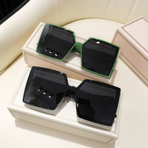 Quadrilateral large frame polarized ink mirror female large face Thin Round Face Green Star Nemesis Red Identical Black South Korea Sunglasses