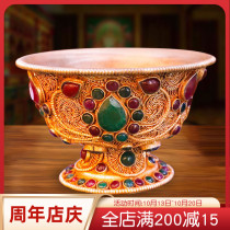 Nepal handmade silk pure copper water supply Cup holy water cup for Buddha ornaments Tibetan tantric ornaments 7 medium number