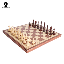 Good quality large hot stamping children solid wood folding portable magnetic chess chess set