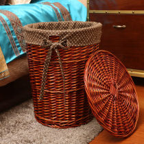 Storage basket rattan large household dirty clothes storage basket finishing box cloth storage box round weaving storage box