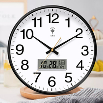 Polaris wall clock Living room silent simple fashion clock hanging watch Perpetual calendar calendar Bedroom temperature week clock