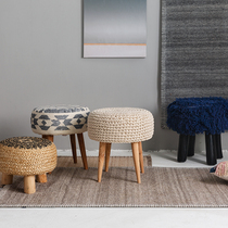 KAANG Caen Carpet India Imports Nordic Low Stool Tea Table Footrest Stool Sofa Pier Stool Round Stool Shoe Stool