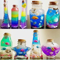 DIY luminous sand starry sky bottle Exquisite wish bottle Drift bottle wishing bottle Drift bottle Luminous sand cork glass bottle