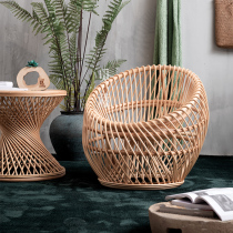 Rattan balcony light luxury designer single rattan chair modern simple lazy sofa single chair minimalist leisure chair