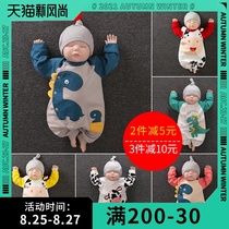  2021 Baby one-piece spring wear 0 one March male baby cotton clothes Summer autumn newborn baby clothes